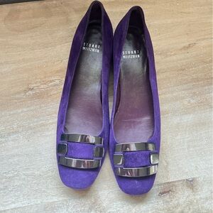 STUART WEITZMAN Purple Suede Shoes Size 7.5N